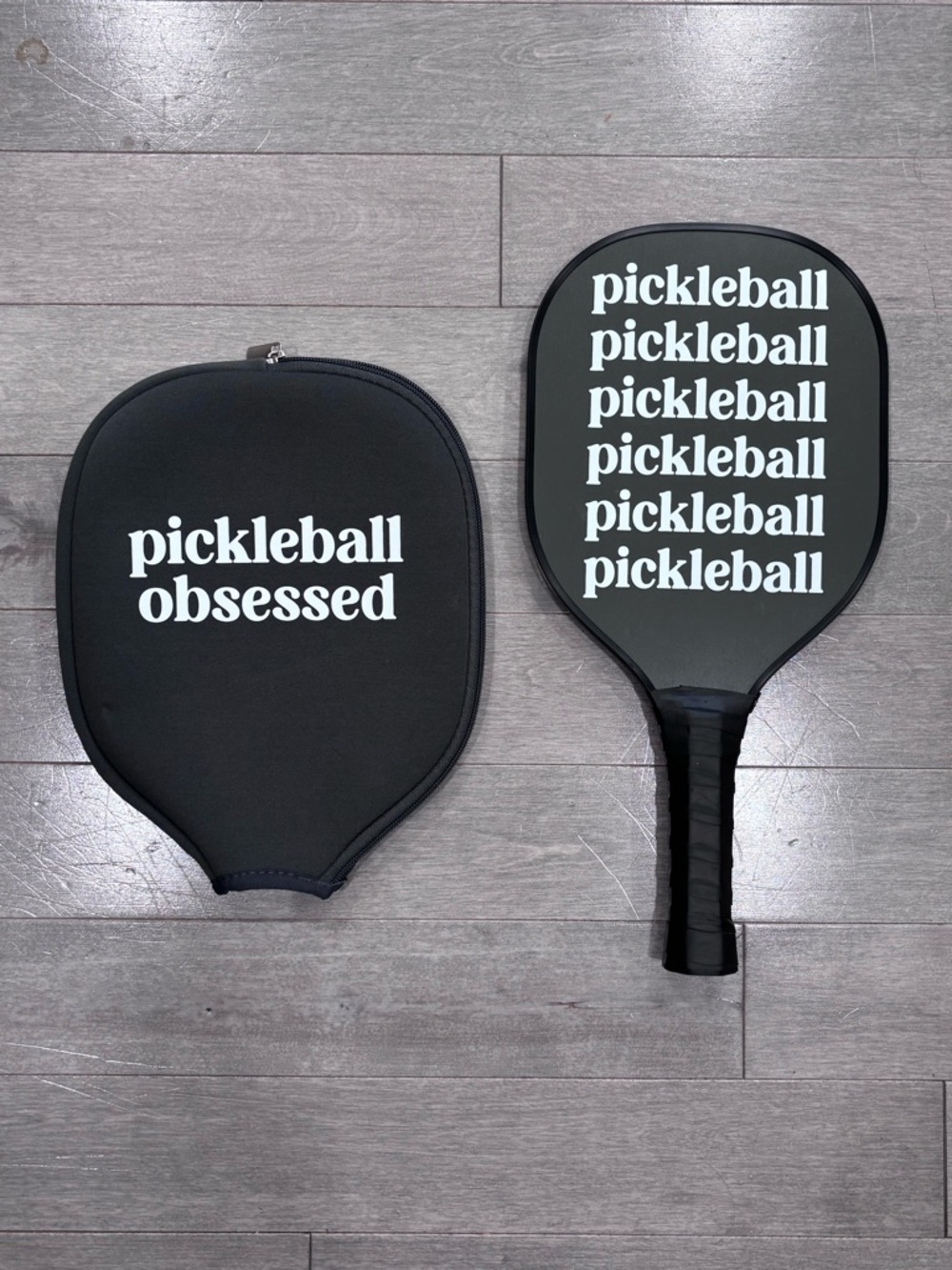 Pickleball Paddle + Matching Neoprene Cover Case Pickleball Obsessed Graphic